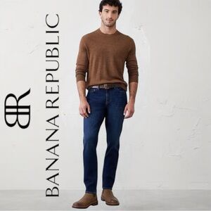 BANANA REPUBLIC Italian Merino Yarn Baruffa Brown Pullover Men’s Sweater - Small